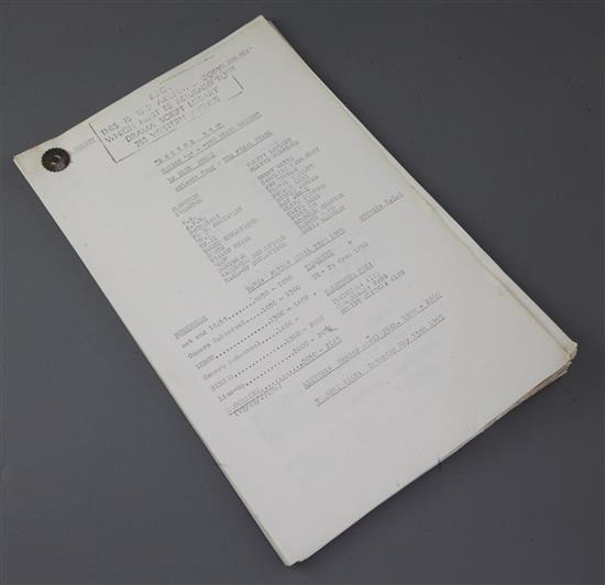 Dr Who: Five rehearsal scripts for the original four and one later episode,